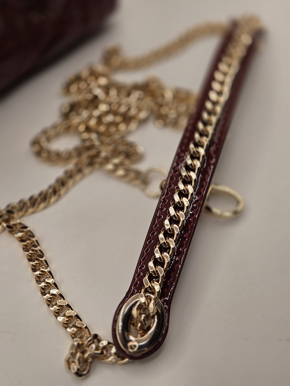 Authentic Christian Dior Mini Lady Dior Bag - Burgundy Patent Cannage GHW - Picture 4 of 16